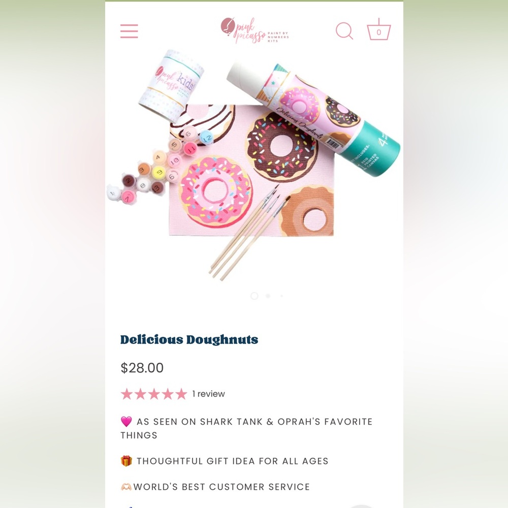 PINK PICASSO-KIDS DIY Paint by Numbers Kit with Brushes